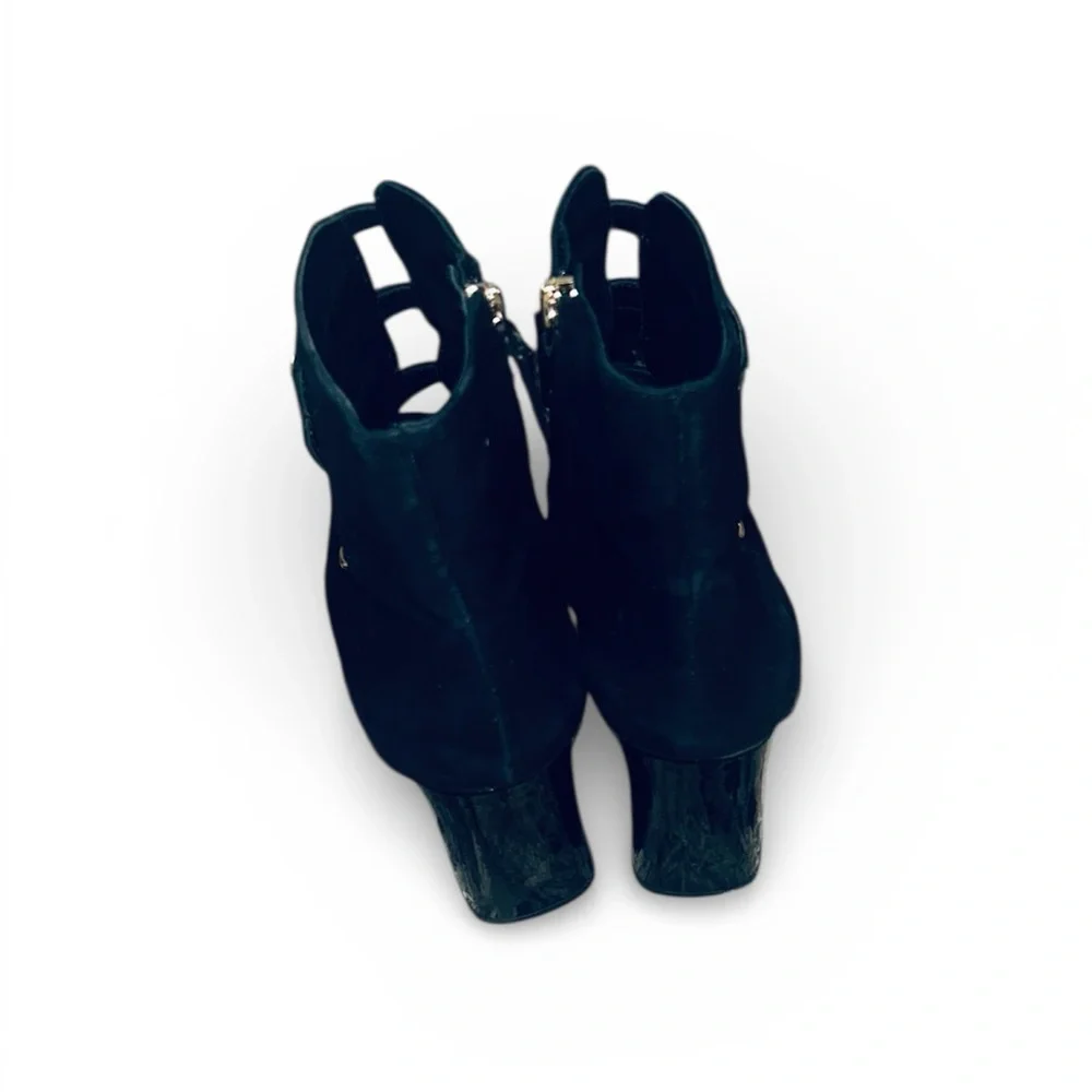 Tory Burch Black Booties with Gold Buckles - Picture 4 of 9